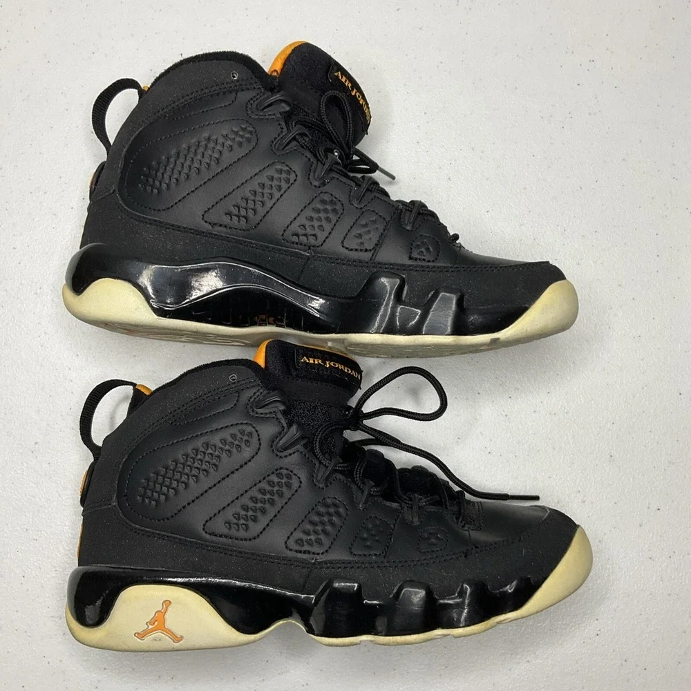 Nike Air Jordan 9 Retro YOUTH GS Sz 5 Sneakers 2010 Mid Citrus Black 302359-004